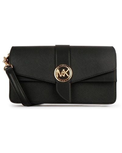MICHAEL Michael Kors Greenwich Medium Saffiano Leather Shoulder Bag - Black
