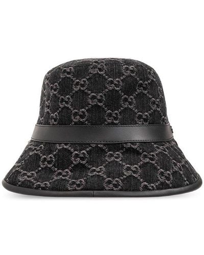 Gucci Monogrammed Bucket Hat - Black