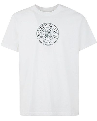 Sporty & Rich Connecticut Crest Crewneck T-shirt - White