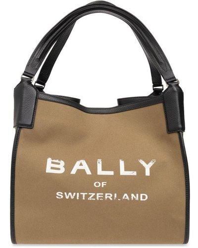Bally Logo Printed Large Tote Bag - Natural
