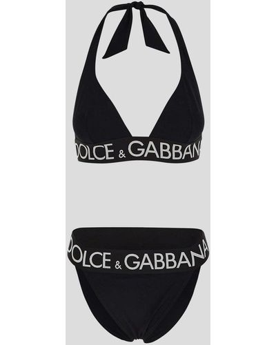 Dolce & Gabbana Logo-band Triangle-cup Bikini - Black