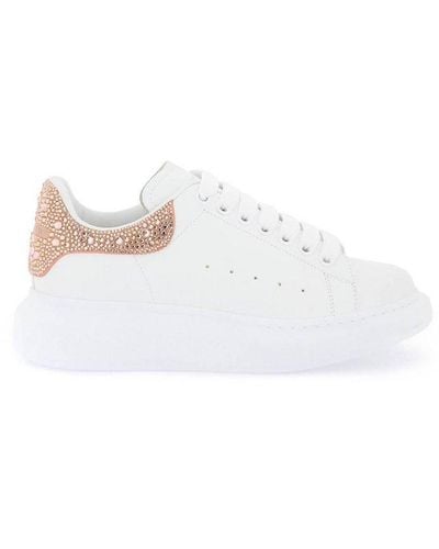 Alexander McQueen Oversized Embellished Lace-up Sneakers - White
