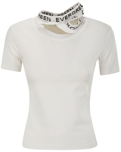 Y. Project Evergreen Triple Collar Fitted T-shirt - White