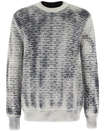 Givenchy 4g Monogram Crewneck Knitted Jumper - Grey