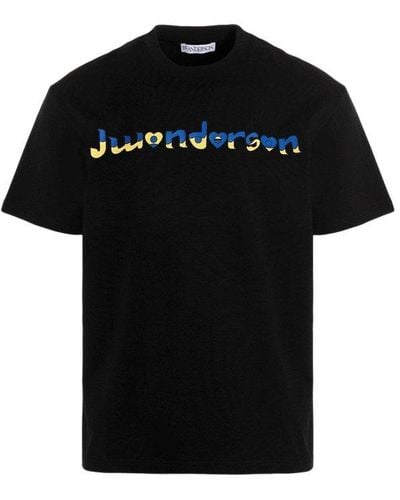 JW Anderson X Run Hany Logo Printed T-shirt - Black