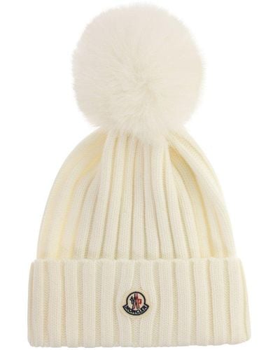 Moncler Hat With Pom Pom - White