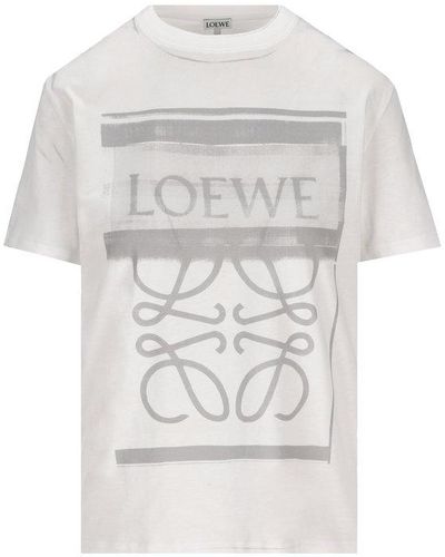 Loewe - Logo-Appliquéd Cotton And Silk-Blend Jersey T-shirt - Off-white  Loewe