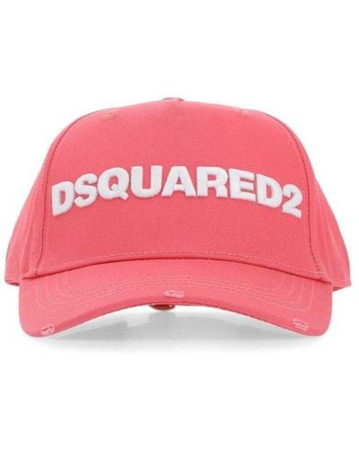 DSquared² Logo Cotton Baseball Cap - Pink