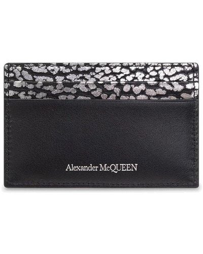 Alexander McQueen Graphic Printed Card Holder - Black