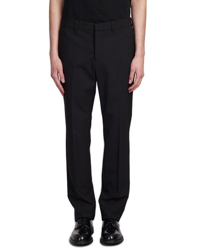 Emporio Armani Straight-leg Slim-cut Tailored Trousers - Black