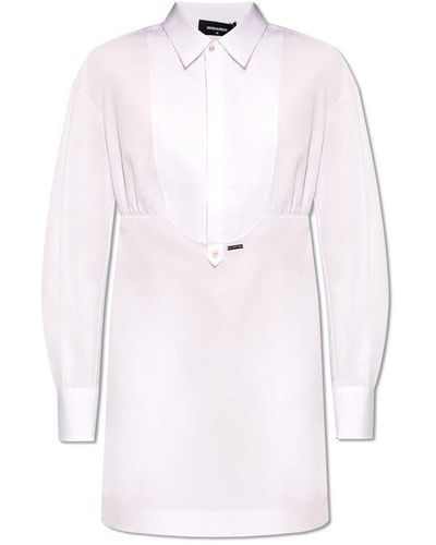 DSquared² Long-sleeved Shirt Dress - Pink