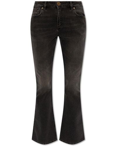 Balmain Crop Bootcut Jeans - Black