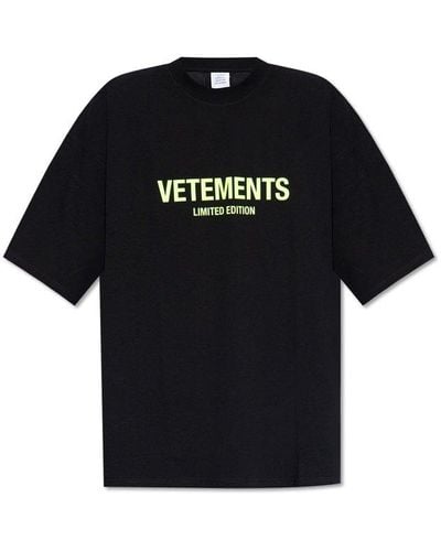 Vetements T-shirt With Logo, - Black