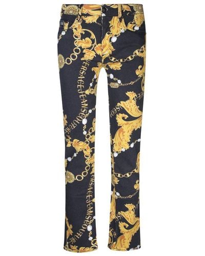 Versace Jeans Couture Chain Couture Printed Skinny Jeans - Blue