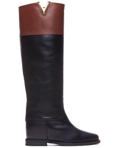 Via Roma 15 Two-toned Knee-high Boots - Blue