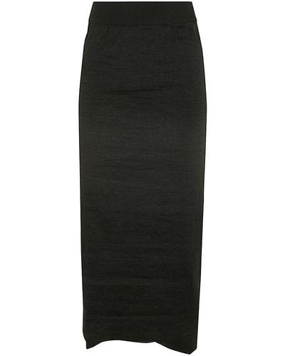 Uma Wang Rear Slit Glow Skirt - Black