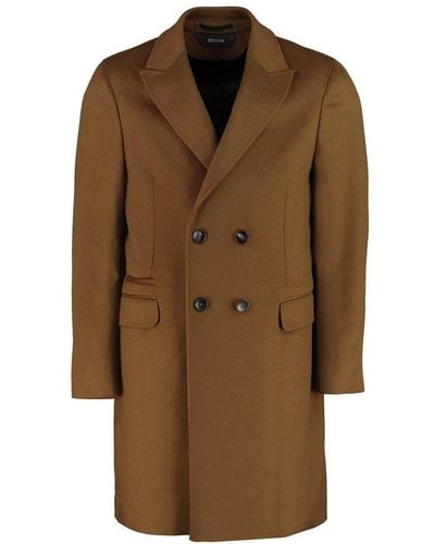Zegna Wool And Cashmere Coat - Brown