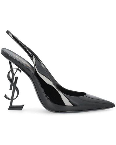 Saint Laurent ‘Opyum’ Court Shoes With Logo Heel - Black