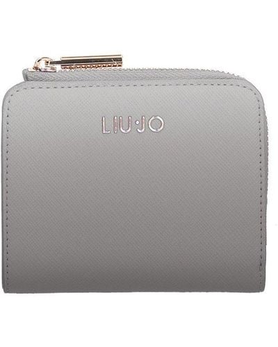 Liu Jo Logo Plaque Zipped Wallet - Grey