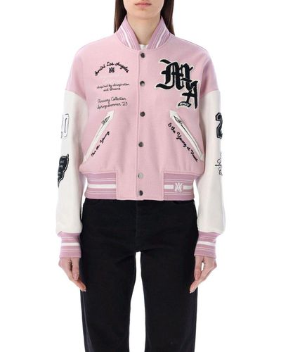 Amiri Oversized Varsity Jacket - Pink