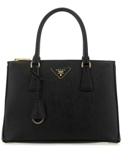 Prada Galleria Medium Saffiano-leather Tote Bag - Black