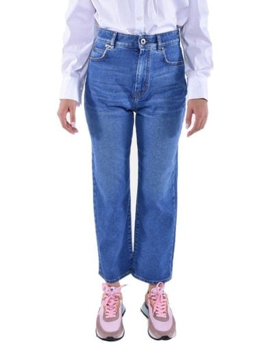 Weekend by Maxmara Logo Patch Cropped Jeans - Blue