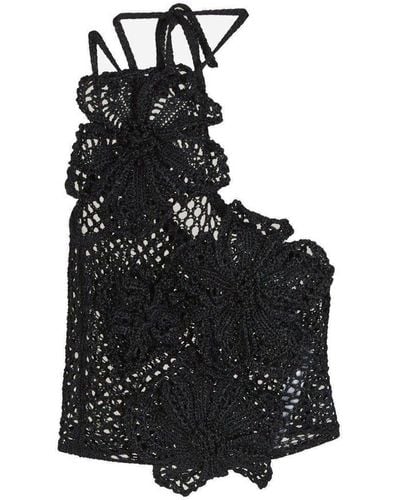 Cult Gaia Nazanin Halterneck Crochet-knit Top - Black