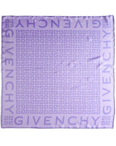 Givenchy 4g Pattern Square Scarf - Purple