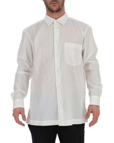 Issey Miyake Buttoned Crepe Shirt - White