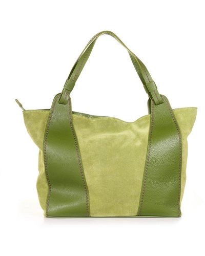 Plinio Visona' Guendalina Logo Debossed Tote Bag - Green