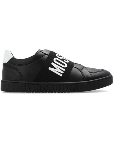 Moschino Logo Detailed Low-top Sneakers - Black