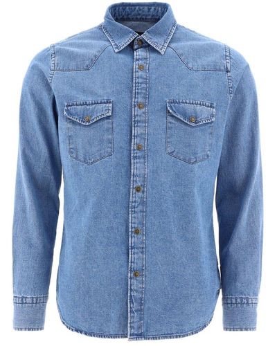 Tom Ford Long-sleeved Denim Shirt - Blue