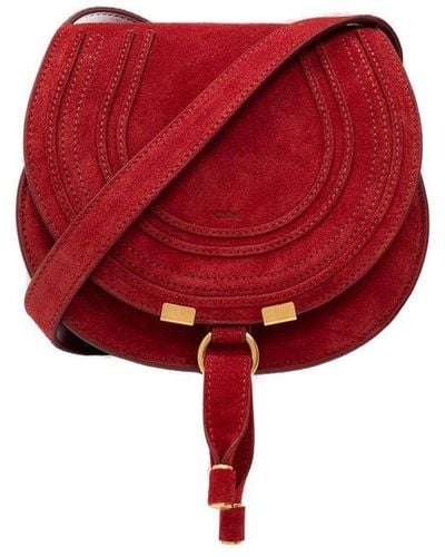 Chloé Marcie Small Saddle Bag - Red