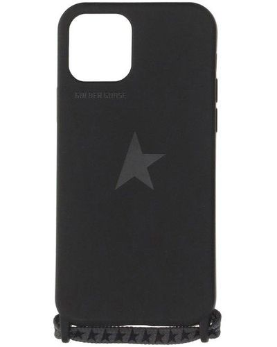 Golden Goose Star Printed Neck Strapped Iphone 12/12 Pro Case - Black