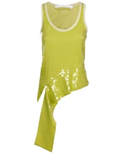 Helmut Lang Sequins Tank Square - Yellow