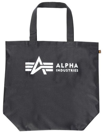 Alpha Industries Logo Printed Tote Bag - Black