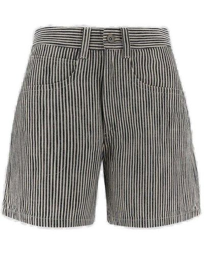 Barena Stripe Pattern Shorts - Grey