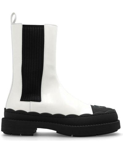 Gucci Bi-tonal Paneled Ankle Boots - Black