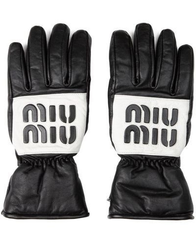 Miu Miu Logo Patch Gloves - Black