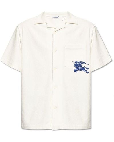 Burberry Shirt With Logo, - White