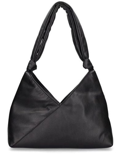 MM6 by Maison Martin Margiela Medium Japanese Knotted Shoulder Bag - Black