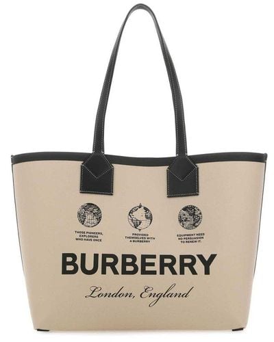 Burberry Large London Tote Bag - Natural