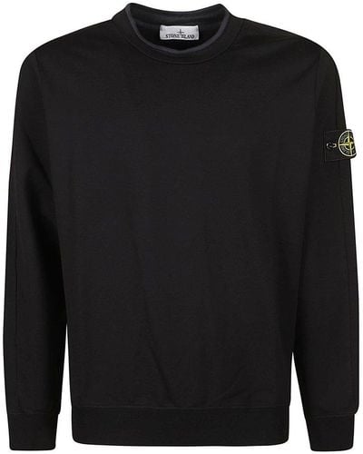 Stone Island Logo Sleeve Sweatshirt - Black