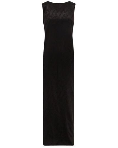 Fendi Monogrammed Short-sleeve Dress - Black