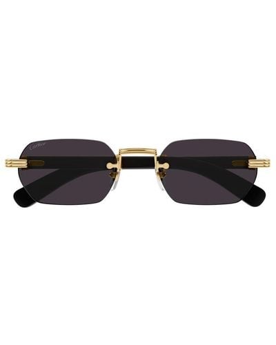 Cartier Rectangle Frame Sunglasses - Black