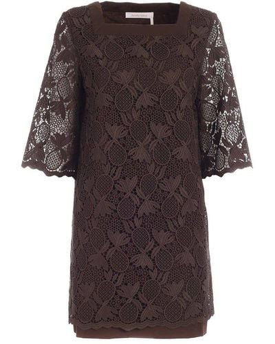 See By Chloé See By Chloe Ananas Lace Dress - Brown