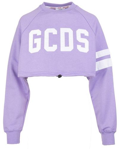Gcds Purple Crop Sweartshirt