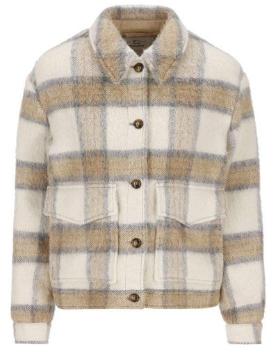 Woolrich Check-pattern Buttoned Shirt Jacket - Natural