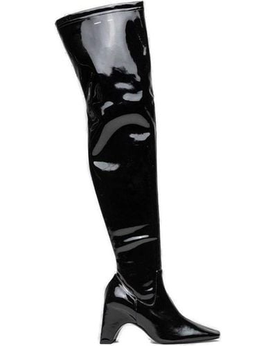 Coperni Stretch Thigh High Boots - Black