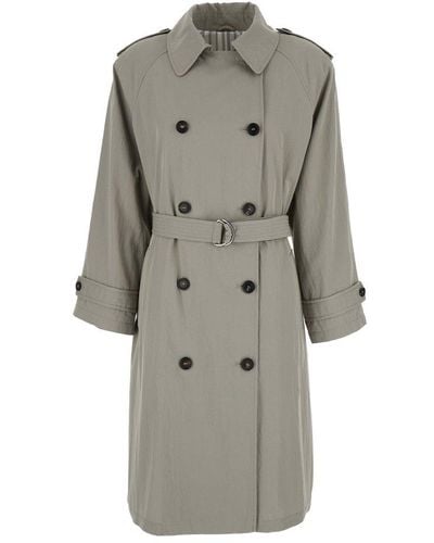 Brunello Cucinelli Double-breasted Trench Coat - Grey